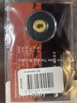 Australian Mini Roo 2020 1/2 Gram. 9999 Gold Bullion Kangaroo $2 Coin Sealed OGP