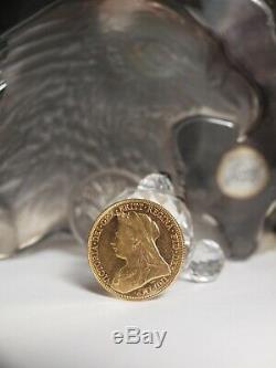 Australian Sovereign 1900 Melbourne Gold Coin / 7.98 Gram Diameter 21 MM