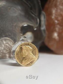 Australian Sovereign 1900 Melbourne Gold Coin / 7.98 Gram Diameter 21 MM