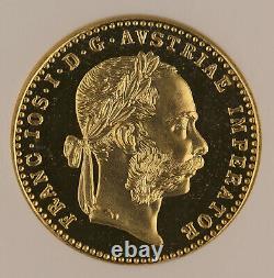 Austria 1915 3.5 Gram 90% Gold Coin 1 Ducat Restrike ANACS MS67 0.1107 OZ AGW