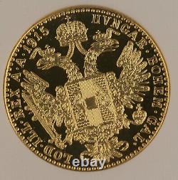 Austria 1915 3.5 Gram 90% Gold Coin 1 Ducat Restrike ANACS MS67 0.1107 OZ AGW