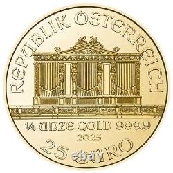 Austria 2025 25 1/4-oz Gold Philharmonic. 9999 BU