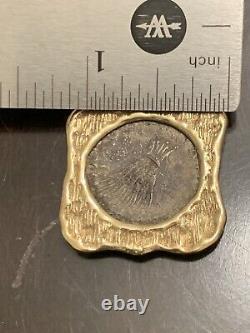 Authentic 14k Gold GREEK Or Roman Silver COIN Pendant 17 Grams