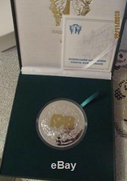 BATTLE for DNIPRO 2013 Silver + Gilded 500 gram 16 Oz Coin Ukraine 50 UAH WWII