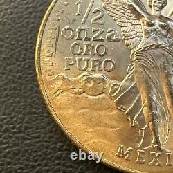 BU UNC MS 1981 Mexico Mo Libertad Onza 1/2 Oz. 999 Gold Oro Puro Coin