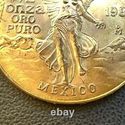 BU UNC MS 1981 Mexico Mo Libertad Onza 1/2 Oz. 999 Gold Oro Puro Coin