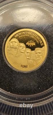 Barbados 2025 1/2 Gram Gold Coin Mount Rushmore 100th Anniversary