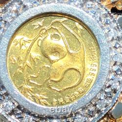 Beautiful 14KT Gold Nugget Charm with Pure Gold Coin 10 grams total Nice