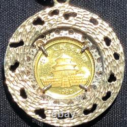Beautiful 14KT Gold Nugget Charm with Pure Gold Coin 10 grams total Nice
