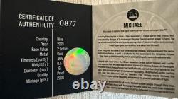Beautiful Archangel MICHAEL. 05 Gram Gold Coin 2$ Niue 2025 WithCOA #877 Of 2000
