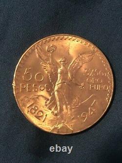 Beautiful Mexican 50 pesos gold coin centenario 37.5 grams pure gold