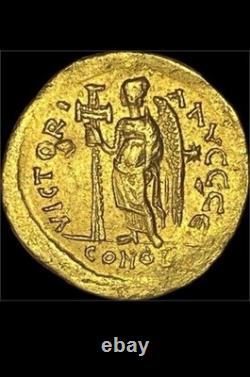 Byzantine Gold Solidus Theodosius II (AD 408-450) Authentic Ancient Coin
