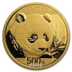 CH/GEM BU Sealed in Original Plastic 2018 30 Gram Gold Chinese Panda Coin
