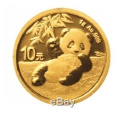 CHINE 10 Yuan Or 1 gramme Panda 2020