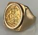 Chnky Heavy 11.5 Gram 22ct Gold 1908 George Half Sovereign Coin In 9ct Gold Ring