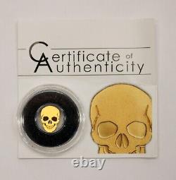 CIT Palau GOLD SKULL 0.5 Gram $1 Coin with Certificate of Authenticity