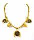 Custom 18k Yellow Gold Ancient Greek God Mercury Coin Beaded Necklace 81 Grams