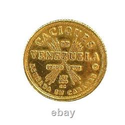 Caciques De Venezuela GUAICAIPURO. 900 Gold Coin 13.95mm 1.5 grams