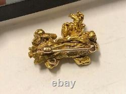 California Gold 22 Kt. Moher Lode 14.2 Grams Dendrite Gold Nugget-on A Gold Pin