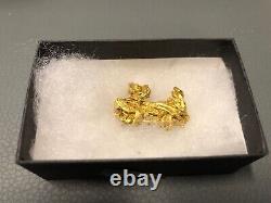 California Gold 22 Kt. Moher Lode 14.2 Grams Dendrite Gold Nugget-on A Gold Pin