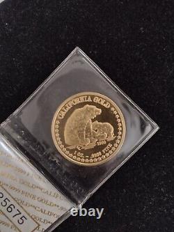 California State Seal 1 Troy oz. 9999 Gold coin sealed with serial number