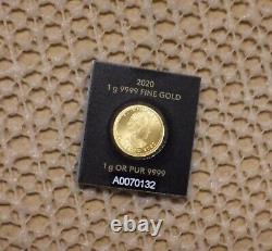 Canada 2020 1 Gram. 9999 Gold 0.50 Cents