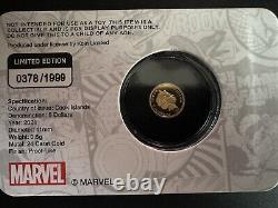 Captain America Gold Coin. 5 Grams 24k Limited Edition /1999 Cook Islands $5