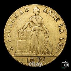 Chile, 10 Pesos 1853, Gold coin, 15,25 grams