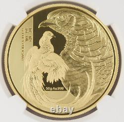 China 2017 50 Gram Gold Golden Pheasant Official Mint Medal Coin NGC PF70 UC