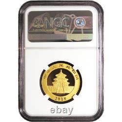 China 2018 ¥200 15-g Gold Panda. 999 NGC MS70 Panda ER Label