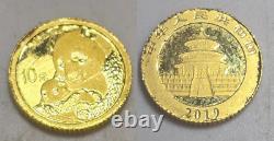 China 2019 10 Yuan 1-g. 999 Gold panda coin, 1 gram Pre covid gold