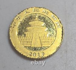 China 2019 10 Yuan 1-g. 999 Gold panda coin, 1 gram Pre covid gold