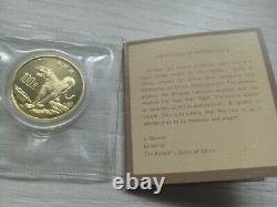 China Tiger 1989 gold coin 8 Grams COA