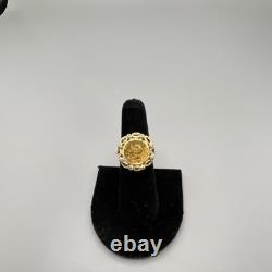 Chinese Panda Coin. 999 1/20 Ring 4 Grams 10k Yellow Gold Size 6.5