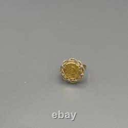 Chinese Panda Coin. 999 1/20 Ring 4 Grams 10k Yellow Gold Size 6.5