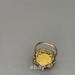 Chinese Panda Coin. 999 1/20 Ring 4 Grams 10k Yellow Gold Size 6.5