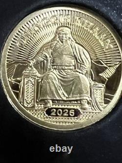 Chinggis Khaan 0.5 Gram Gold Coin. 9999 Fine