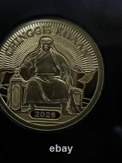 Chinggis Khaan 0.5 Gram Gold Coin. 9999 Fine
