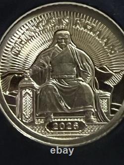 Chinggis Khaan 0.5 Gram Gold Coin. 9999 Fine