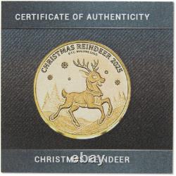 Christmas Reindeer 100 Franc CFA 1/2 g Gold Proof 2025 Congo COA