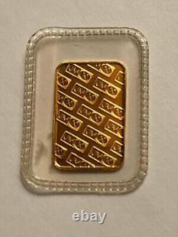 Classic 1 gram Johnson Matthey 9999 Fine Gold Minted Wafer Bar in Seal / #C8212