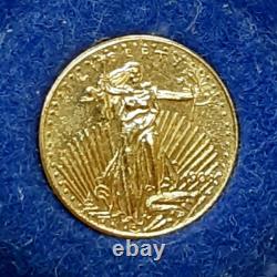 Columbia Mint 1908 Mini-St. Gaudens 1/2 Gram Gold Coin in Box