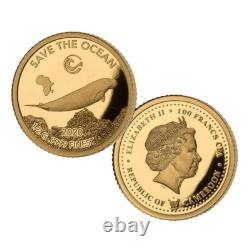 Complete Set of Six. 999 Fine Gold Coins 2020 Ocean's Pride Africa, 3 grams