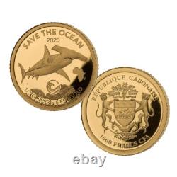 Complete Set of Six. 999 Fine Gold Coins 2020 Ocean's Pride Africa, 3 grams