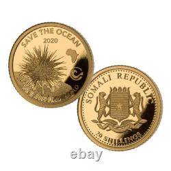 Complete Set of Six. 999 Fine Gold Coins 2020 Ocean's Pride Africa, 3 grams