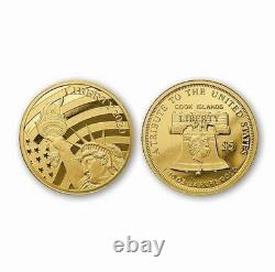 Cook Islands 2020 $5 Gold Coin Statue of Liberty with Certificate and Case
