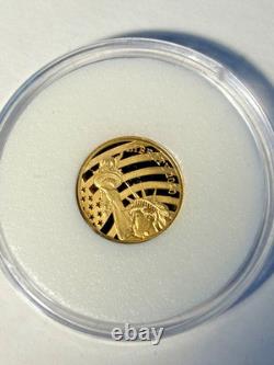 Cook Islands 2020 $5 Gold Coin Statue of Liberty with Certificate and Case