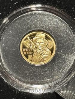Cook Islands Wild West. 5 Gram $5 Gold Coin. 9999 Charles III