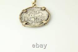 Copy of Atocha Shipwreck Coin 14K Gold Bezel Pendant 5.3 Grams (PEN8253)