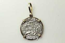 Copy of Atocha Shipwreck Coin 14K Gold Bezel Pendant 5.3 Grams (PEN8253)